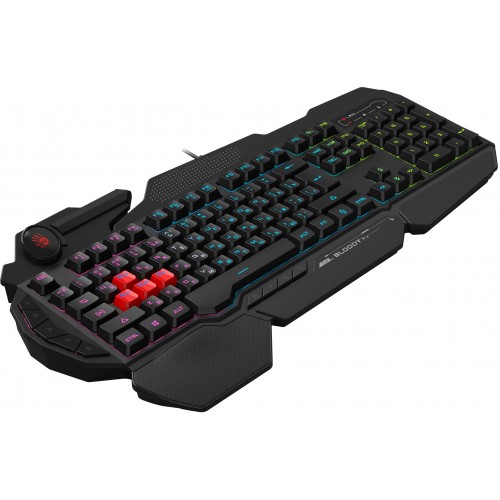 Клавиатура A4Tech B314 черный USB Multimedia for gamer LED (подставка для запястий) кабель 1.8м