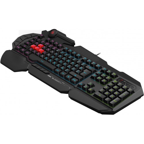 Клавиатура A4Tech B314 черный USB Multimedia for gamer LED (подставка для запястий) кабель 1.8м