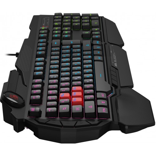 Клавиатура A4Tech B314 черный USB Multimedia for gamer LED (подставка для запястий) кабель 1.8м