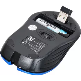 Мышь Оклик 545MW черный/синий оптическая 1600dpi беспров. USB для ноутбука 4but (368630)