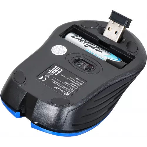 Мышь Оклик 545MW черный/синий оптическая 1600dpi беспров. USB для ноутбука 4but (368630)