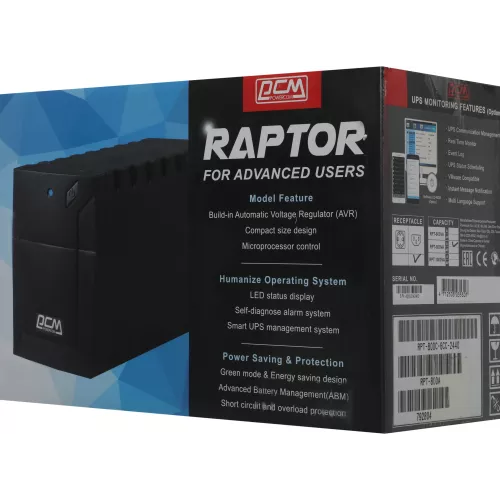 Источник бесперебойного питания Powercom Raptor RPT-800A 480Вт 800ВА черный