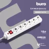 Сетевой фильтр Buro 600SH-1.8-W 1.8м (6 розеток) белый (коробка)