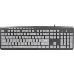 Клавиатура Оклик 480M черный/серый USB slim Multimedia (1067199) кабель 1.5м