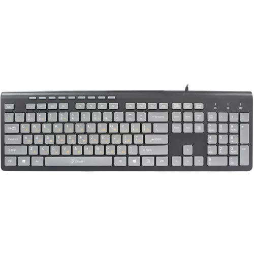 Клавиатура Оклик 480M черный/серый USB slim Multimedia (1067199) кабель 1.5м