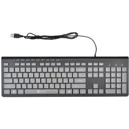 Клавиатура Оклик 480M черный/серый USB slim Multimedia (1067199) кабель 1.5м