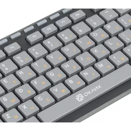 Клавиатура Оклик 480M черный/серый USB slim Multimedia (1067199) кабель 1.5м