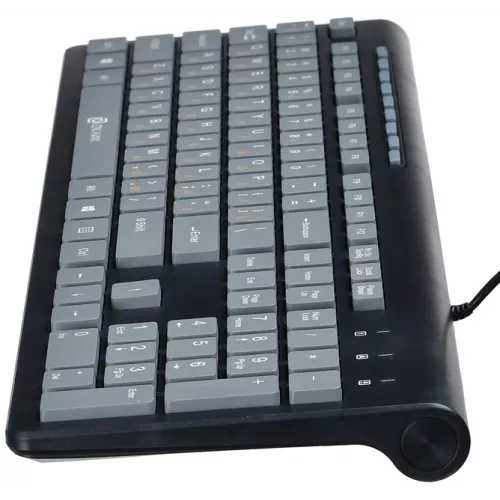 Клавиатура Оклик 480M черный/серый USB slim Multimedia (1067199) кабель 1.5м