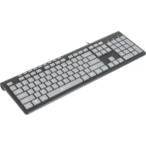 Клавиатура Оклик 480M черный/серый USB slim Multimedia (1067199) кабель 1.5м