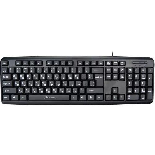 Клавиатура Оклик 180V2 черный USB (1185956) кабель 2м