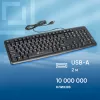 Клавиатура Оклик 180V2 черный USB (1185956) кабель 2м
