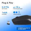 Мышь Оклик 486MW черный оптическая 1600dpi беспров. USB для ноутбука 3but (1196555)
