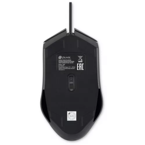 Мышь Оклик 398G черный оптическая 2400dpi USB для ноутбука 4but (1431665)