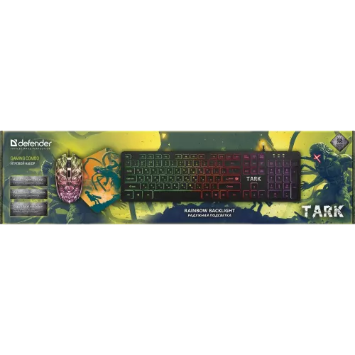 Клавиатура + мышь Defender Tark C-779 клав:черный мышь:черный USB LED (52779)