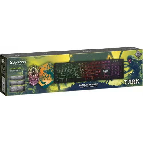 Клавиатура + мышь Defender Tark C-779 клав:черный мышь:черный USB LED (52779)
