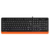 Клавиатура A4Tech FKS10 черный/оранжевый USB (подставка для запястий) (FKS10 ORANGE) кабель 1.5м
