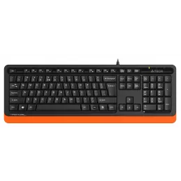 Клавиатура A4Tech FKS10 черный/оранжевый USB (подставка для запястий) (FKS10 ORANGE) кабель 1.5м