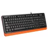 Клавиатура A4Tech FKS10 черный/оранжевый USB (подставка для запястий) (FKS10 ORANGE) кабель 1.5м