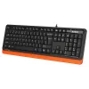 Клавиатура A4Tech FKS10 черный/оранжевый USB (подставка для запястий) (FKS10 ORANGE) кабель 1.5м