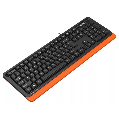 Клавиатура A4Tech FKS10 черный/оранжевый USB (подставка для запястий) (FKS10 ORANGE) кабель 1.5м