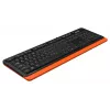 Клавиатура A4Tech FKS10 черный/оранжевый USB (подставка для запястий) (FKS10 ORANGE) кабель 1.5м
