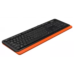 Клавиатура A4Tech FKS10 черный/оранжевый USB (подставка для запястий) (FKS10 ORANGE) кабель 1.5м