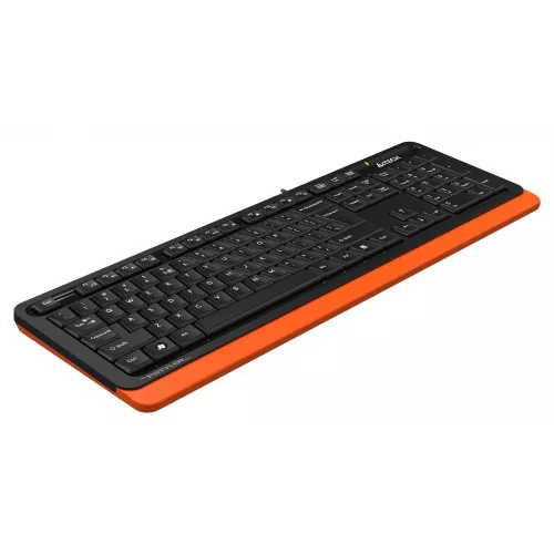Клавиатура A4Tech FKS10 черный/оранжевый USB (подставка для запястий) (FKS10 ORANGE) кабель 1.5м