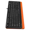 Клавиатура A4Tech FKS10 черный/оранжевый USB (подставка для запястий) (FKS10 ORANGE) кабель 1.5м