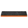 Клавиатура A4Tech FKS10 черный/оранжевый USB (подставка для запястий) (FKS10 ORANGE) кабель 1.5м