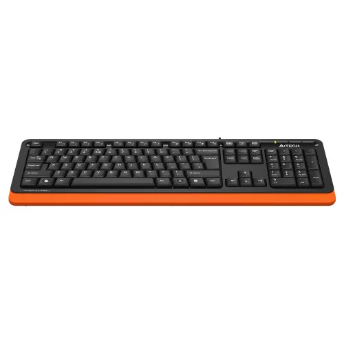 Клавиатура A4Tech FKS10 черный/оранжевый USB (подставка для запястий) (FKS10 ORANGE) кабель 1.5м