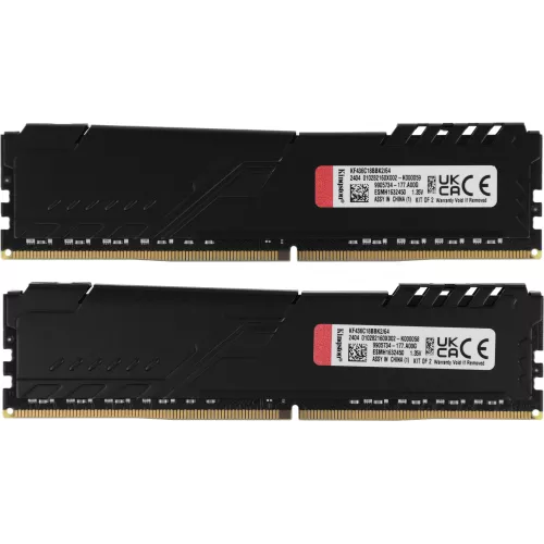Память DDR4 2x32Gb 3600MHz Kingston KF436C18BBK2/64 Fury Beast Black RTL Gaming PC4-28800 CL18 DIMM 288-pin 1.35В dual rank с радиатором Ret