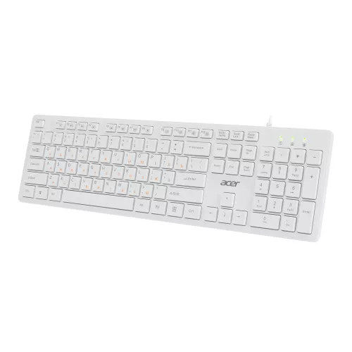 Клавиатура Acer OKW123 белый USB Multimedia (ZL.KBDEE.00D) кабель 1.5м
