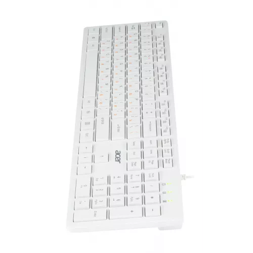 Клавиатура Acer OKW123 белый USB Multimedia (ZL.KBDEE.00D) кабель 1.5м