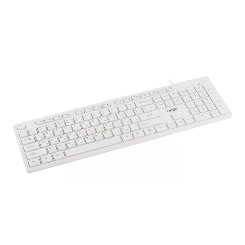 Клавиатура Acer OKW123 белый USB Multimedia (ZL.KBDEE.00D) кабель 1.5м