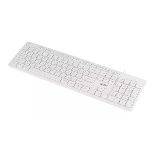 Клавиатура Acer OKW123 белый USB Multimedia (ZL.KBDEE.00D) кабель 1.5м