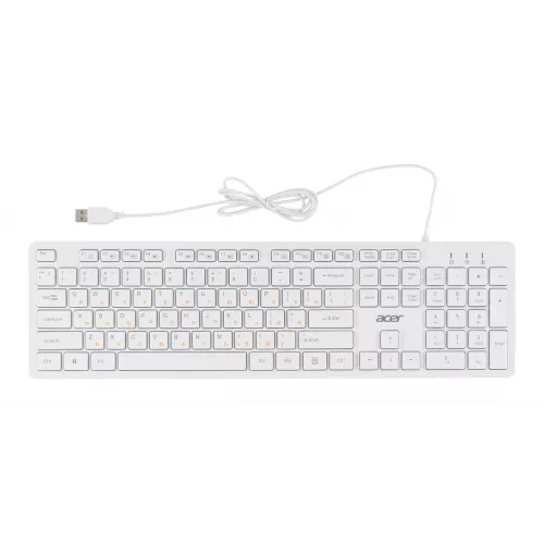 Клавиатура Acer OKW123 белый USB Multimedia (ZL.KBDEE.00D) кабель 1.5м