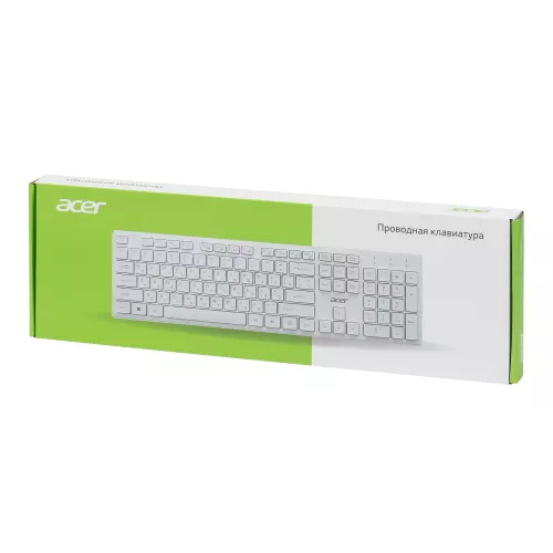 Клавиатура Acer OKW123 белый USB Multimedia (ZL.KBDEE.00D) кабель 1.5м