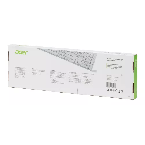 Клавиатура Acer OKW123 белый USB Multimedia (ZL.KBDEE.00D) кабель 1.5м