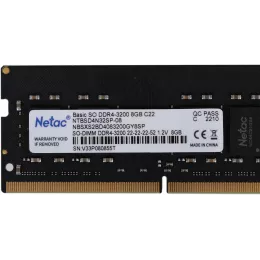 Память DDR4 8Gb 3200MHz Netac NTBSD4N32SP-08 Basic RTL PC4-25600 CL22 SO-DIMM 260-pin 1.2В single rank Ret