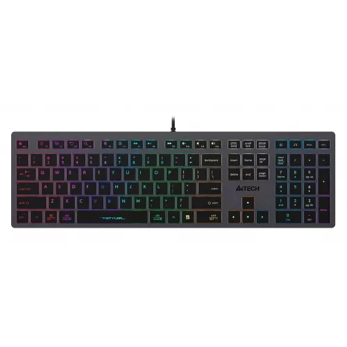 Клавиатура A4Tech FX60 серый USB slim LED (FX60 GREY / NEON) кабель 1.5м