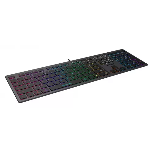 Клавиатура A4Tech FX60 серый USB slim LED (FX60 GREY / NEON) кабель 1.5м