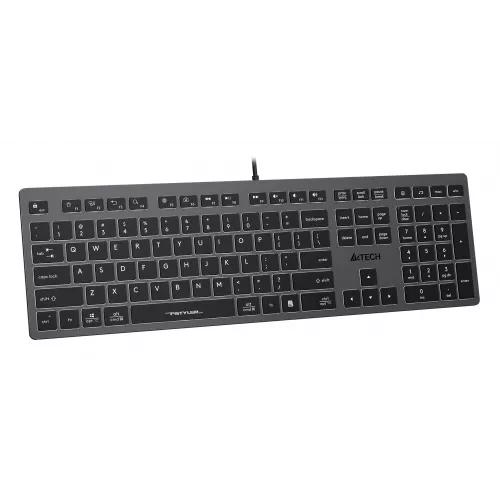 Клавиатура A4Tech FX60 серый USB slim LED (FX60 GREY / WHITE) кабель 1.5м