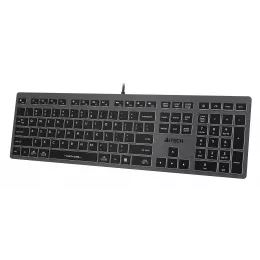 Клавиатура A4Tech FX60 серый USB slim LED (FX60 GREY / WHITE) кабель 1.5м