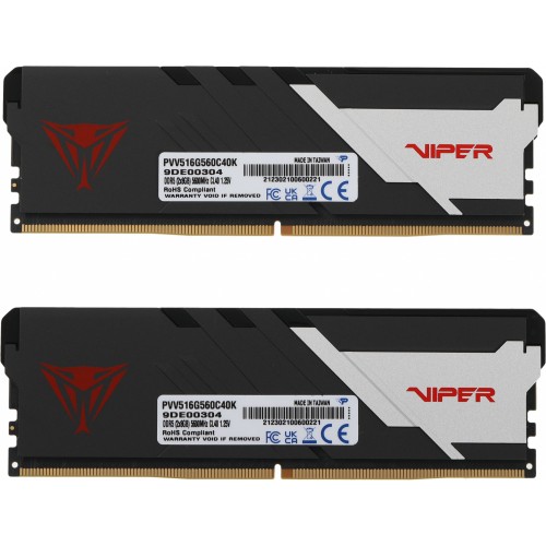 Память DDR5 2x8Gb 5600MHz Patriot PVV516G560C40K Viper Venom RTL Gaming PC5-44800 CL40 DIMM 288-pin 1.25В kit с радиатором Ret