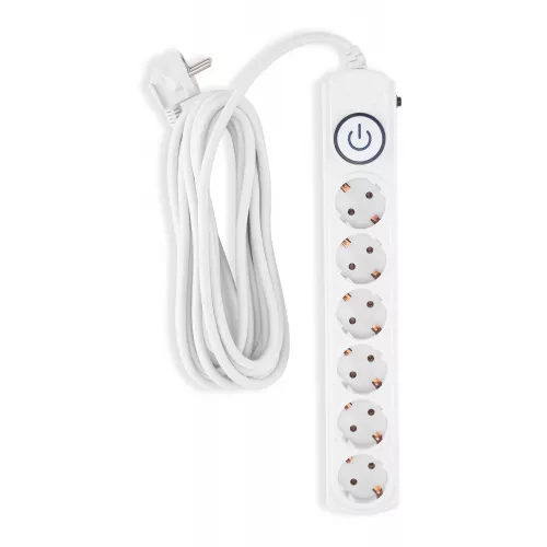 Сетевой фильтр Ippon BK-6-EU-5-16-W 5м (6 розеток) белый (коробка)