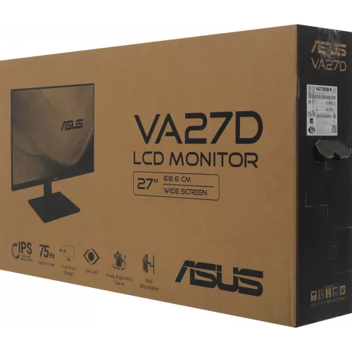 Монитор Asus 27" VA27DQSB-W белый IPS LED 16:9 HDMI M/M матовая HAS Piv 250cd 178гр/178гр 1920x1080 75Hz FreeSync VGA DP FHD USB 6.8кг