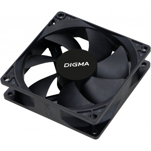 Вентилятор для корпуса Digma DFAN-90 90х90x25 черный 3-pin 4-pin (Molex) 23дБ Ret