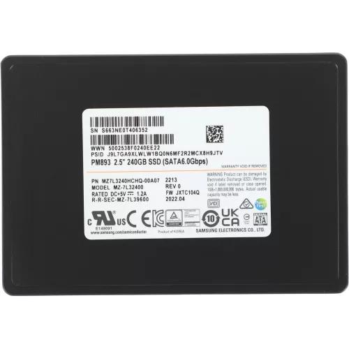 Накопитель SSD Samsung SATA-III 240GB MZ7L3240HCHQ-00A07 PM893 2.5" 1 DWPD OEM