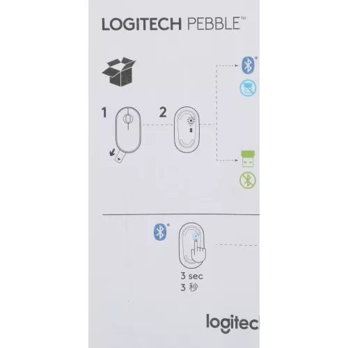 Мышь Logitech Pebble M350 белый оптическая 1000dpi silent беспров. BT/Radio USB для ноутбука 3but (910-005541)