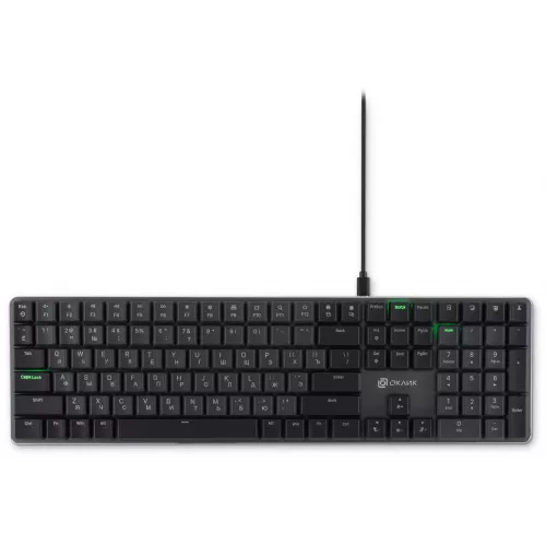 Клавиатура Оклик K953X механическая черный/серый USB Multimedia LED (1901086) кабель 1.5м